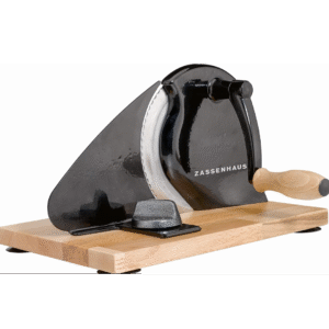 Zassenhaus Original Classic Adjustable Bread Slicer for Uniform Slices - Bread Slicer for Homemade Bread - 18/8 Stainless Steel Blade Sourdough Cutter - Black, 11.75