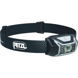 PETZL ACTIK CORE Headlamp – Powerful, Rechargeable 600 Lumen Light with Red Lighting for Hiking, Climbing, and Camping – Grey